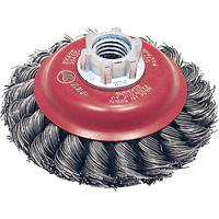 BK420T Knot Twisted Conical Brush, 4" Dia., 0.02" Fill, 5/8"-11 Arbor, Steel Nia-Chem Ltd.