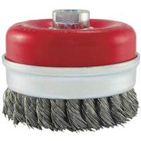 Brosse boisseau &agrave; fils li&eacute;s et nou&eacute;s, 5" dia. x 5/8"-11 arbre Nia-Chem Ltd.