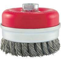 Brosse boisseau &agrave; fils li&eacute;s et nou&eacute;s, 4" dia. x 5/8"-11 arbre Nia-Chem Ltd.