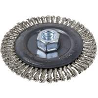 Stringer Bead Brush, 4" Dia., 0.022" Fill, 5/8"-11 Arbor, Stainless Steel Nia-Chem Ltd.