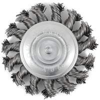 Shaft Mounted Knot Twisted Radial Brush, 3" Dia., 0.02" Fill, 1/4" Arbor, Stainless Steel Nia-Chem Ltd.
