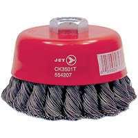 CK3501T High Performance Knot Twisted Cup Brush, 3-1/2" Dia., 0.02" Fill, 5/8"-11 Arbor, Steel Nia-Chem Ltd.