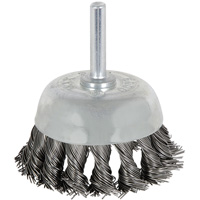 Brosse boisseau &agrave; fils nou&eacute;s torsad&eacute;s mont&eacute; sur mandrin 8046, 1-1/8" dia. Nia-Chem Ltd.