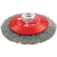 High-Performance Bevel Crimped Conical Brush, 4-1/2" Dia., 0.014" Fill, 5/8"-11 Arbor, Steel Nia-Chem Ltd.
