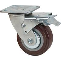 Caster, Swivel with Brake, 5" (127 mm), Polyurethane, 650 lbs. (294 kg.) Nia-Chem Ltd.