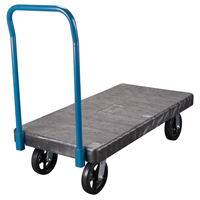 Plastic Platform Trucks, 60" L x 30" W, 2000 lbs. Cap., Mold-on Rubber Wheels Nia-Chem Ltd.
