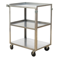 Shelf Carts, 3 Tiers, 15-1/2" W x 32-1/8" H x 24" D, 300 lbs. Capacity MO250 | Nia-Chem Ltd.