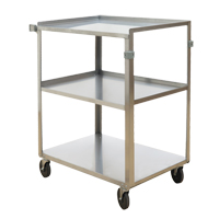 Shelf Carts, 3 Tiers, 18" W x 32" H x 27-3/8" D, 500 lbs. Capacity MO253 | Nia-Chem Ltd.