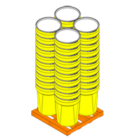 Nestable Polyethylene Drum, 30 US gal (25 imp. gal.), Open Top, Yellow MO767 | Nia-Chem Ltd.