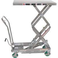 Manual Hydraulic Scissor Lift Table, 36-1/4" L x 19-3/8" W, Stainless Steel, 600 lbs. Capacity MP227 | Nia-Chem Ltd.