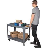 Chariot utilitaire pour l'entretien avec tablette plate, 2 tiers, 25-1/4" x 32-1/4" x 44", Capacit&eacute; 550 lb Nia-Chem Ltd.