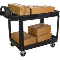 Utility Cart, 2 Tiers, 25-5/8" x 33-1/2" x 43-3/4", 550 lbs. Capacity Nia-Chem Ltd.