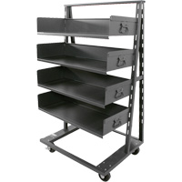 Single-Sided Heavy Duty A-Frame Cart with 4 Large Trays, 38" x 25" x 63", 2500 lbs. Capacity Nia-Chem Ltd.