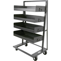 Single-Sided Heavy Duty A-Frame Cart with 4 Large Lipped Trays, 38" x 25" x 63", 2500 lbs. Capacity Nia-Chem Ltd.
