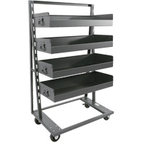 Single-Sided Heavy Duty A-Frame Cart with 4 Large Lipped Trays, 38" x 25" x 63", 2500 lbs. Capacity Nia-Chem Ltd.
