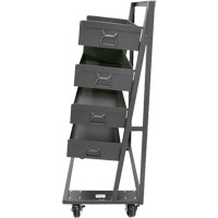 Single-Sided Heavy Duty A-Frame Cart with 4 Large Lipped Trays, 38" x 25" x 63", 2500 lbs. Capacity Nia-Chem Ltd.