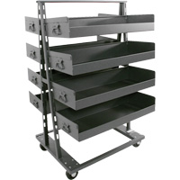 Double-Sided Heavy Duty A-Frame Cart with 8 Large Lipped Trays, 38" x 30" x 63", 2500 lbs. Capacity Nia-Chem Ltd.