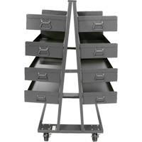Double-Sided Heavy Duty A-Frame Cart with 8 Large Lipped Trays, 38" x 30" x 63", 2500 lbs. Capacity Nia-Chem Ltd.