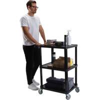 Chariot utilitaire avec tablette plate, 3 tiers, 18-1/8" x 37-3/8" x 27-3/4", Capacit&eacute; 330 lb Nia-Chem Ltd.