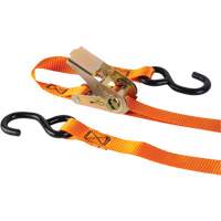 Ratchet Strap, S-Hook, 1" W x 12' L, 2200 lbs. (998 kg) Working Load Limit Nia-Chem Ltd.