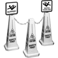 C&ocirc;nes de d&eacute;viation Lamba  Caution , Anglais avec pictogramme Nia-Chem Ltd.