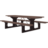Tables de pique-nique en plastique recycl&eacute;, 6' lo x 61-1/2" la, Brun Nia-Chem Ltd.