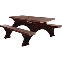 Tables de pique-nique en plastique recycl&eacute;, 8' lo x 61-1/2" la, Brun Nia-Chem Ltd.