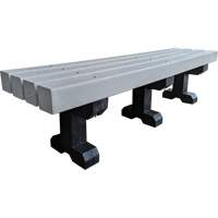Banc de parc, Plastique recycl&eacute;, 72" lo x 17" la x 17" h, Gris Nia-Chem Ltd.