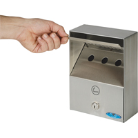 Smoking Receptacles, Wall-Mount, Stainless Steel, 1 Litres Capacity, 9" Height NI753 | Nia-Chem Ltd.