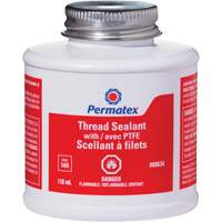 Thread Sealant with PTFE, Brush Top Bottle, 118 ml, -54°C - 150°C/-65°F - 300°F Nia-Chem Ltd.