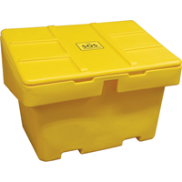 Salt Sand Container SOS™, With Hasp, 48" x 33" x 34", 18.5 cu. Ft., Yellow NJ117 | Nia-Chem Ltd.