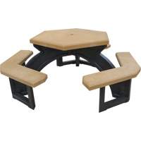Recycled Plastic Hexagon Picnic Tables, 78" L x 78" W, Cedar Nia-Chem Ltd.