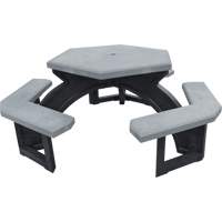Recycled Plastic Hexagon Picnic Tables, 78" L x 78" W, Grey Nia-Chem Ltd.