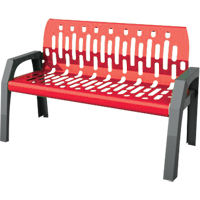 Stream Benches, Steel, 48" L x 25" W x 34" H, Red Nia-Chem Ltd.