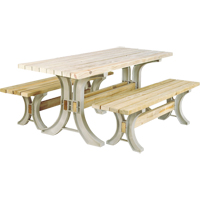 2x4 Basics<sup>®</sup> Picnic Table & Benches Kit, 8' L x 30" W, Sand NJ439 | Nia-Chem Ltd.