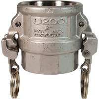 EZ Boss-Lock Cam & Groove Coupler, Stainless Steel, Type D, 1", Female NPT, 250 PSI Nia-Chem Ltd.