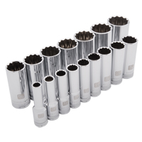 SAE Socket Set, 16 Pcs, 1/2" Drive Size, Deep Nia-Chem Ltd.