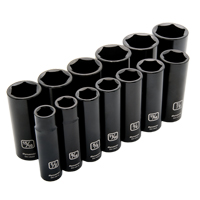 SAE Socket Set, 13 Pcs, Impact, 1/2" Drive Size, Deep Nia-Chem Ltd.