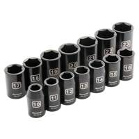 Metric Socket Set, 14 Pcs, Impact, 1/2" Drive Size Nia-Chem Ltd.