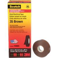 Scotch&reg; Vinyl Colour Coding Electrical Tape, 19 mm (3/4") W x 20 m (66') L, 7 mils, Brown Nia-Chem Ltd.