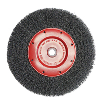 Economy Crimped Wire Wheel Brushes - Narrow Face, 6" Dia., 0.014 Fill, 2" Arbor Nia-Chem Ltd.
