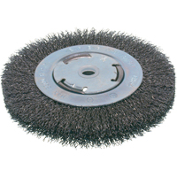 Economy Crimped Wire Wheel Brushes - Medium Face, 6" Dia., 0.014 Fill, 2" Arbor Nia-Chem Ltd.