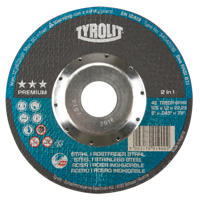 Meule &agrave; tronçonner 2-en-1 de premi&egrave;re qualit&eacute; Thincut, 5" x 0,045", Arbre de 7/8", Type 27, Oxyde d'aluminium, 12250 Tr/min Nia-Chem Ltd.