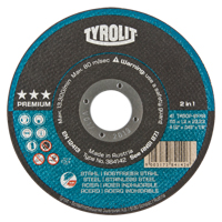 Meule &agrave; tronçonner 2-en-1 de premi&egrave;re qualit&eacute; Thincut, 4-1/2" x 0,045", Arbre de 7/8", Type 1, Oxyde d'aluminium, 13 300 Tr/min Nia-Chem Ltd.