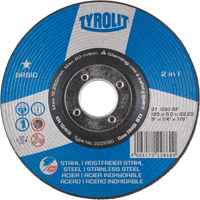 Meule de base 2 en 1, 4-1/2" x 1/4", Arbre 7/8", Type 27 Nia-Chem Ltd.