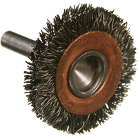 Brosses mont&eacute;es &agrave; fils cr&ecirc;p&eacute;s circulaires, 1-1/2", Fils 0,014", Tige 1/4" Nia-Chem Ltd.