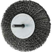 Brosses mont&eacute;es &agrave; fils cr&ecirc;p&eacute;s circulaires, 4", Fils 0,008", Tige 1/4" Nia-Chem Ltd.