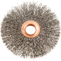 Brosses rotatives &agrave; fils cr&ecirc;p&eacute;s avec moyeu en cuivre 3", 3" dia., Fils 0,012", Arbre 1/2" Nia-Chem Ltd.
