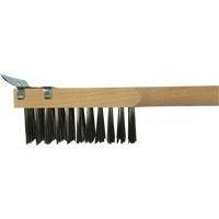 Scratch Brush With Scraper, Stainless Steel, 3 x 10 Wire Rows, 20" Long Nia-Chem Ltd.