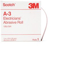Rouleau abrasif pour &eacute;lectricien A-3 Scotch, Oxyde d'aluminium, 1" la x 75' lo, Grain 120 Nia-Chem Ltd.